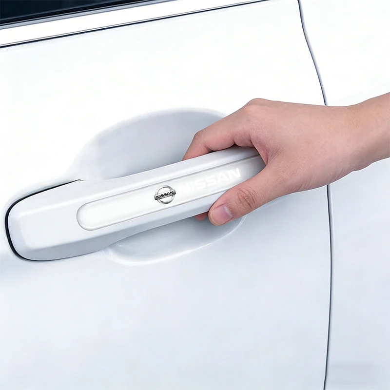 

4 шт. наклеек против царапин для дверных ручек и зеркал заднего вида автомобиля, для Nissan X-Trail T32 T31 Qashqai Tiida Teana, автомобильный декор