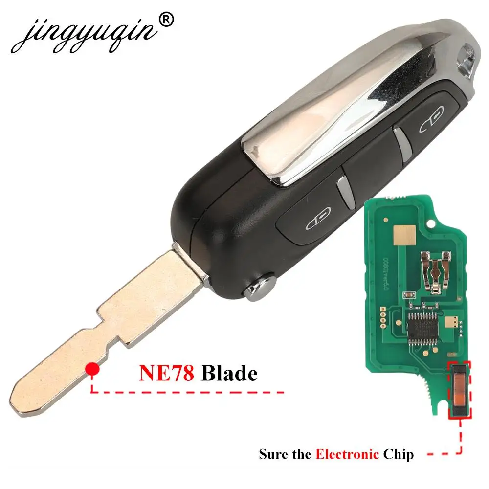 jingyuqin Upgrade Flip 433Mhz ID46 pcf7961 Remote Key Car Key Fob For Citroen C2 C3 Berlingo Peugeot 307 306 406 Modified