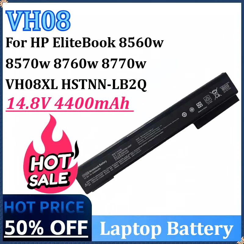 

НОВЫЙ аккумулятор для ноутбука VH08 14,8 В 4400 мАч 83 Втч для HP EliteBook 8560w 8570w 8760w 8770w VH08XL HSTNN-LB2Q