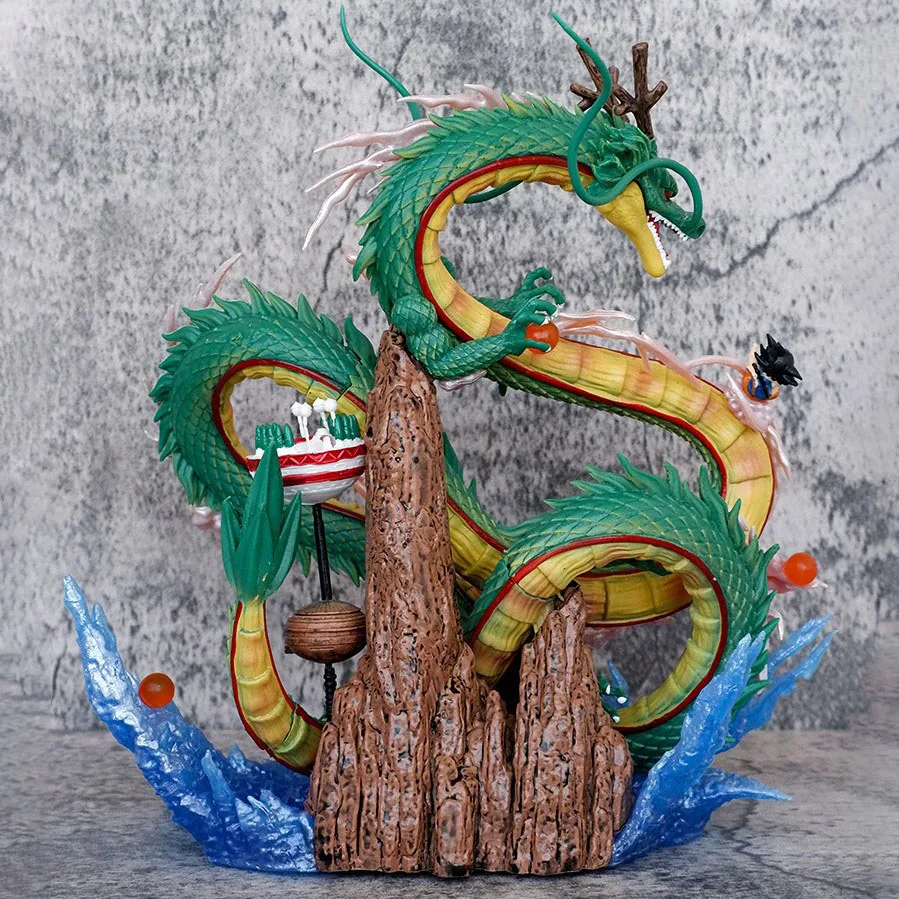 Figura de Anime Dragon Ball de 22cm, Son Goku Shenron, modelo de PVC, figura de acción periférica, adornos de escritorio, regalos de cumpleaños, juguetes para niños