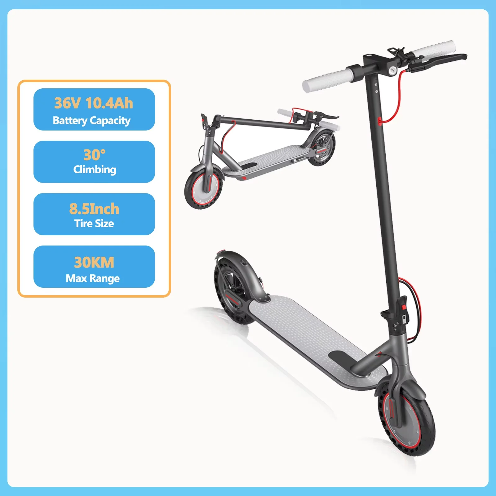 AOVOPRO T1PRO Elektrische Scooter 36V 10.4Ah Lange Afstand Batterij Opvouwbare Volwassen E-Scooter 8,5 Inch Banden Slimme APP Besturing Stadsvervoer