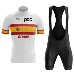 2024 SPAIN RCC POC Cycling Jersey Set, Bicycle Clothing, MTB Bike Clothes, Uniform, Suit, Outdoor, Summer