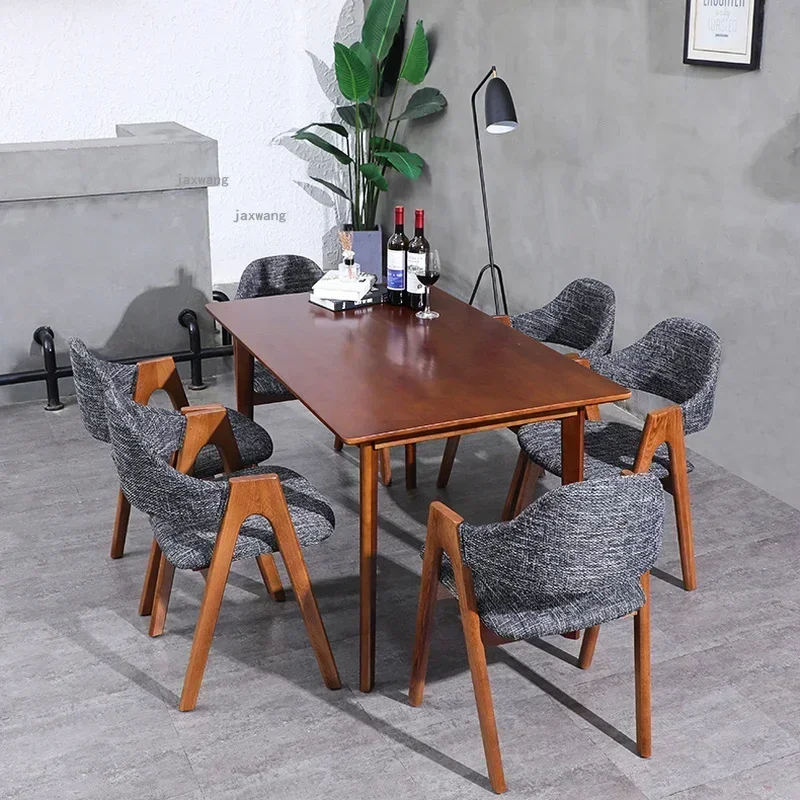 Silla de comedor con respaldo de madera maciza, sillón moderno minimalista para el hogar, dormitorio, ocio, balcón nórdico, guardarropa, L