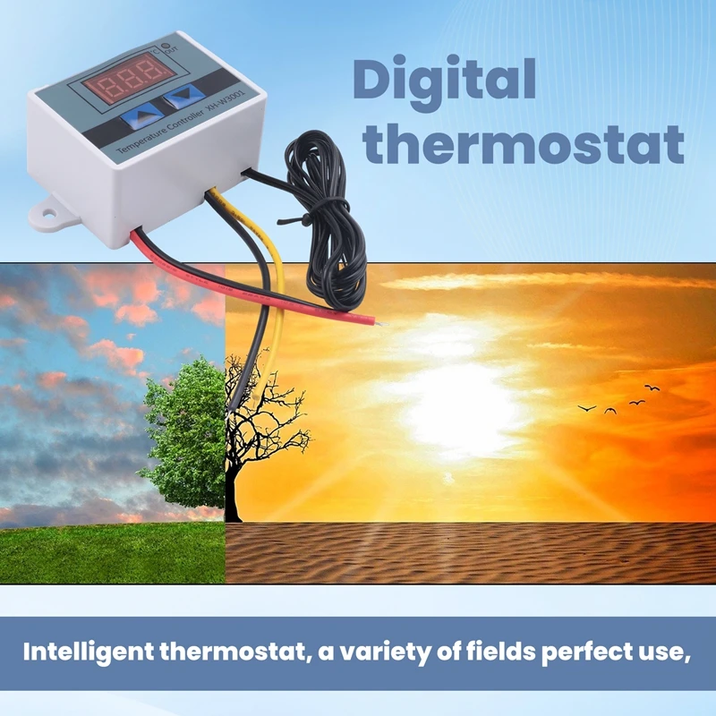 Best-Digital Temperature Controller Display Thermostat Control Switch And Thermistor Sensors Temperature Probe