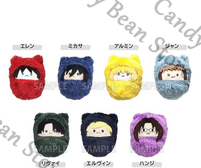 本物のアニメ進撃の巨人リヴァイ・アッカーマンハンジ・ゾーイ・エレン・イェーガーコスプレおくるみふわふわマウメット漫画人形ペンダントギフト