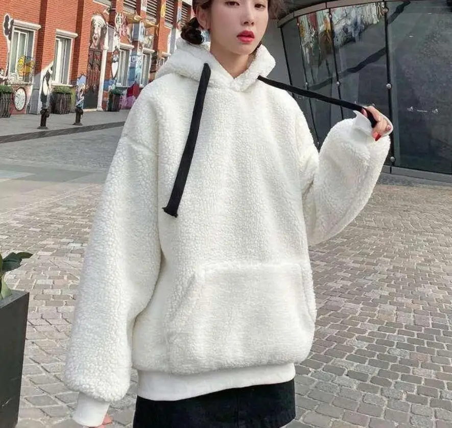 Plus Size 6XL 150kg Winter Women Fleece Jacket Women Outdoor Warmth Pullover Sweatshirt Women Hooded Outwear