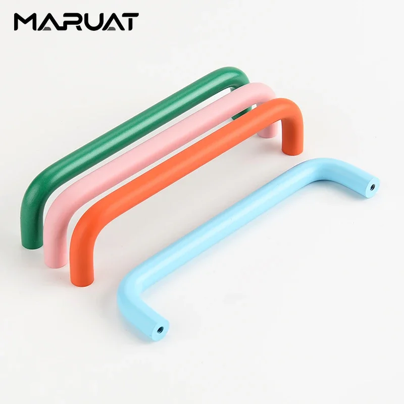 Children Room Handle Colorful Kitchen Cabinet Handle U Type Drawer Closet Pulls for Kids Cupboard Wardrobe Door Furniture Handle