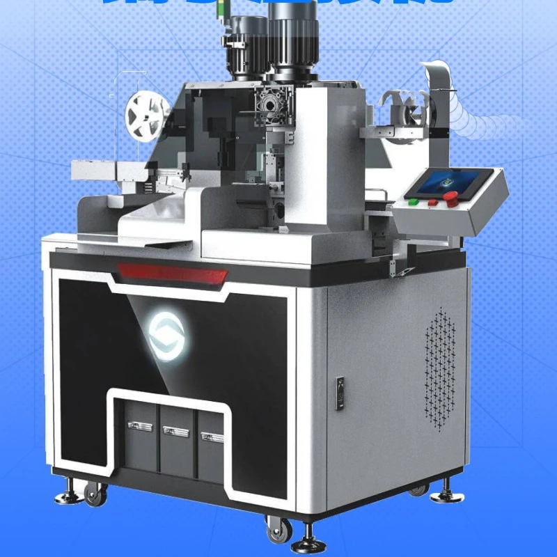 Fully automatic double-head cold-pressing terminal machine, fully automatic terminal processing, motor with vision and pressure