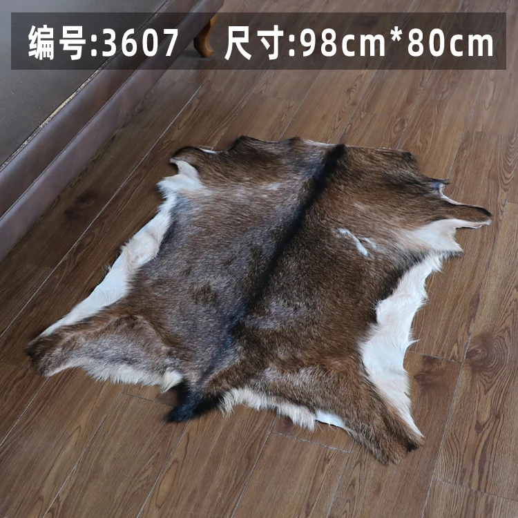 

Natural black color Goat leather Rug Wool Leather Chair Cushion Carpet for living room cat mattress dog beds real fur