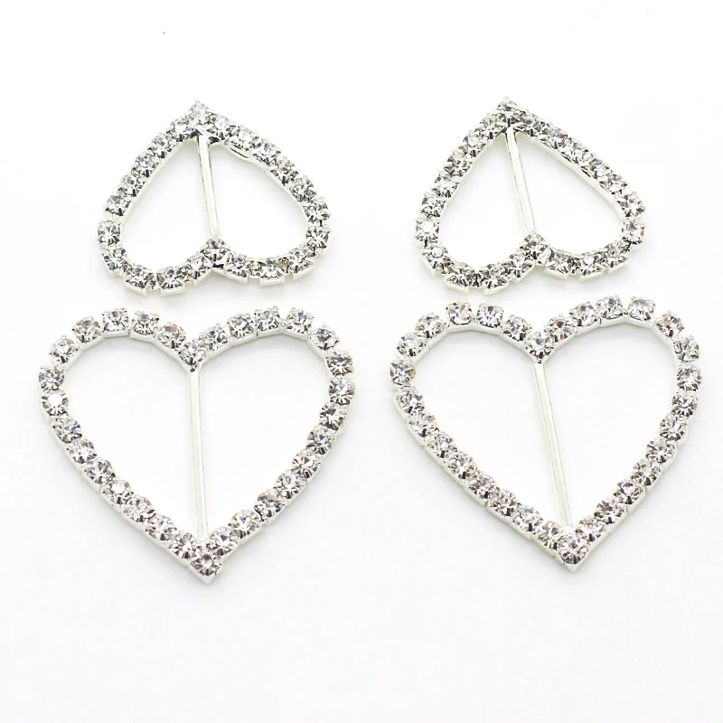 High Quality! 10 Pcs/Set Peach Heart Rhinestone Buckle Sewing Decoration Accessories DIY Hair Accessories, Ribbon Wholesale