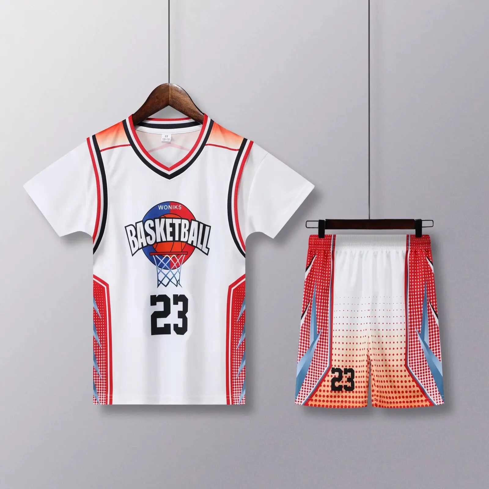 NEW 24 25 Children\'s clothing suit boy girl Fans Basketball Jerseys 23  Fake two-piece uniform kit training Shirts and shorts