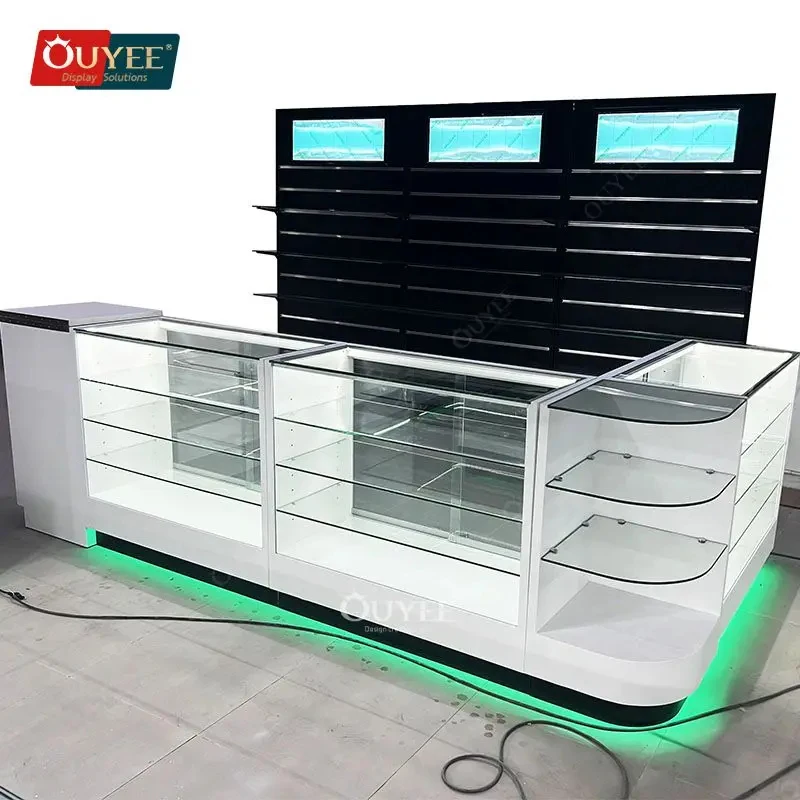 

custom.Smoke Shop Accessories Shop Display Units Cabinet Rack Display Smoke Shop Retail Display With Glass