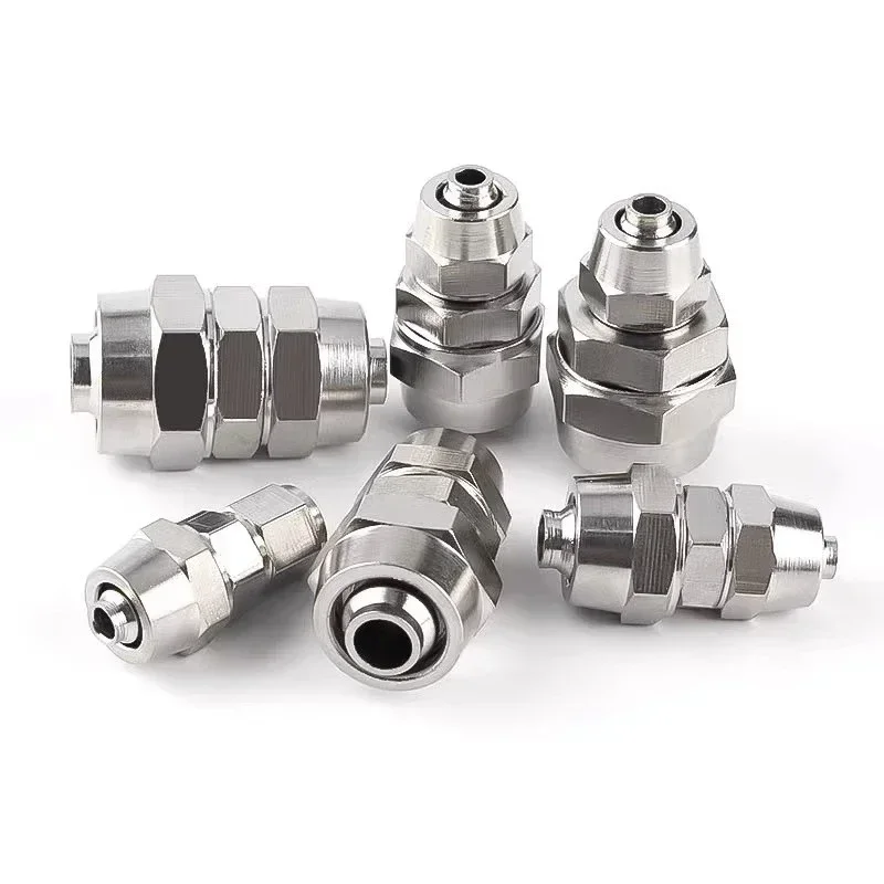 KPU KPG Nickel-Plated Brass Pneumatic Connector Air Pipe Quick Joint Straight Coupling 4mm 6mm 8mm 10mm 12mm 14mm 16mm 10-200PCS