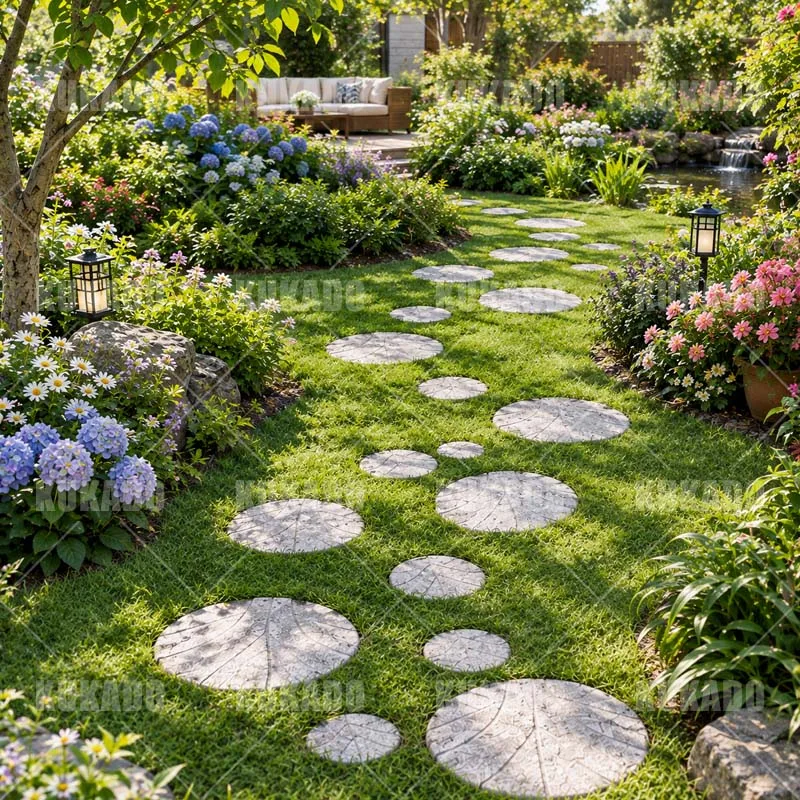 20cm Anti-Slip Tree Branch Pattern Cement Mold Imitation Stone Step Brick Striped Floor Tile Park Step Diameter 6cm