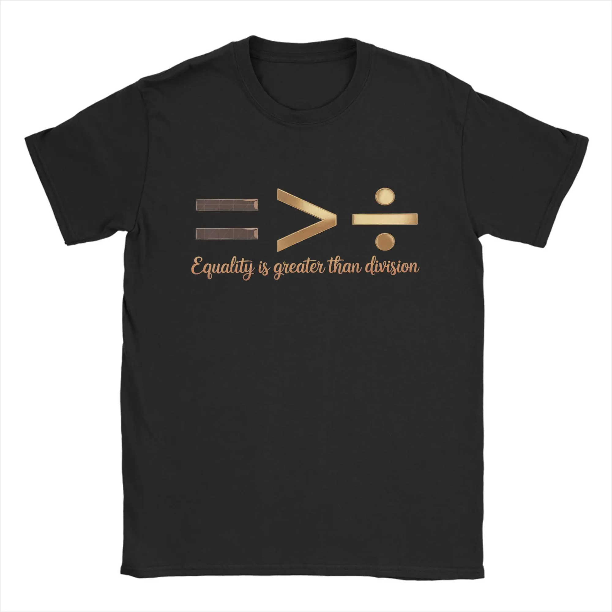 Men's Equality is Greater Than Division Black History Month T Shirt Pure Cotton Clothing Short Sleeve O Neck Tees T-Shirts