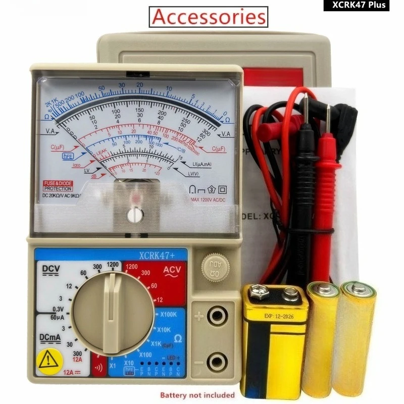 XCRK47+ High-Precision Analog Multimeter for DC/AC Voltage/Current, Resistance & Capacitance