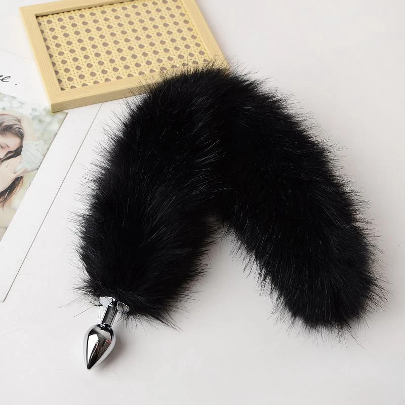 Detachable Anal Expander Butt Plug with Matched Long Short False Fox Tail for Couple BDSM Cosplay Anus Dilation Sex Toys