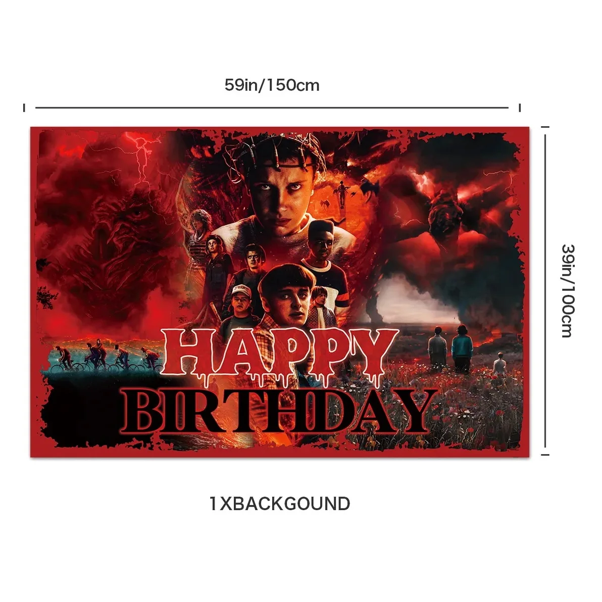 Tło dekoracyjne na imprezę w stylu Stranger Things dla chłopców, na urodziny, baby shower, baner, rekwizyty do zdjęć. — zdjęcie 3