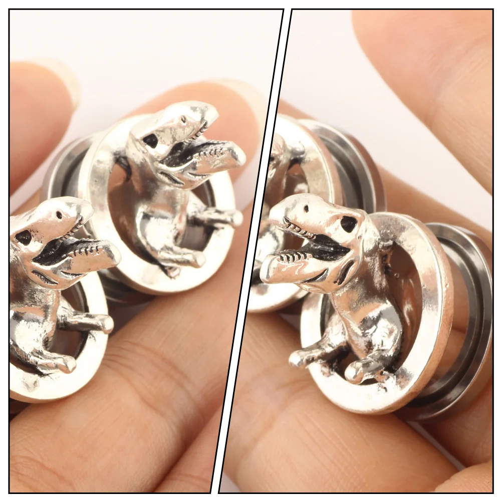 

2pcs Dinosaur Auricle Stylish Puncture Expanders Creative Decorative Studs Exquisite Accessories Piercing Ornament Fashionable
