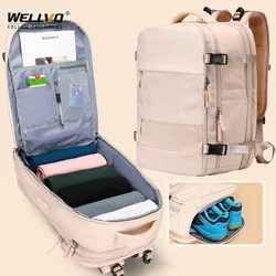 Extendable Large Travel Backpack Women Men Luggage Pack Carry On Rucksack With Shoes Pocket USB Charge 17 Inch Laptop Bag XA463C