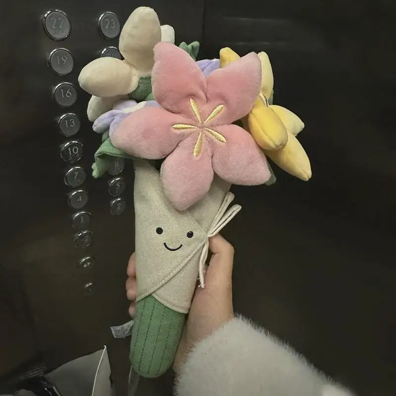

Spot Fun Bouquet Holding Flower Doll Pottery Plush Toy Soothing Doll Graduation Wedding Female Birthday Gift Wholesale Special
