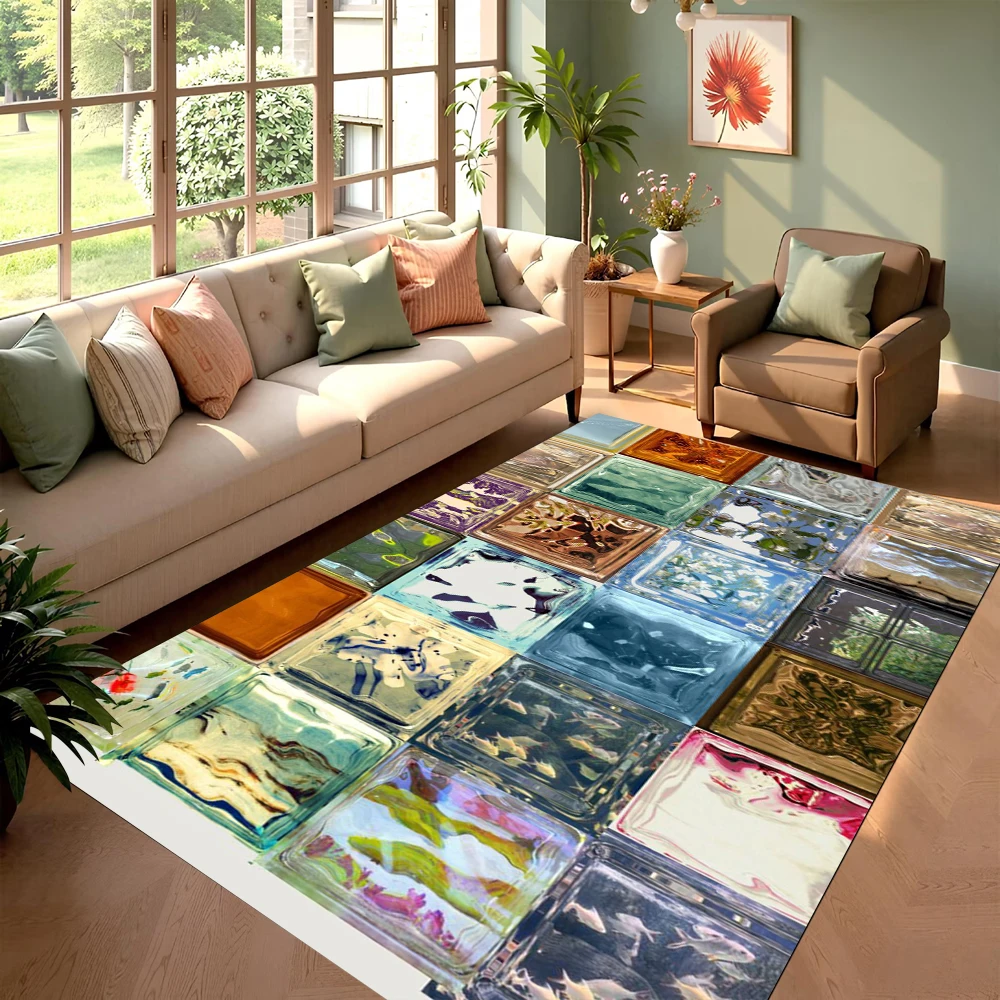 Creative Plaid Printed Carpet - Commercial Glass Printing recension och pris
