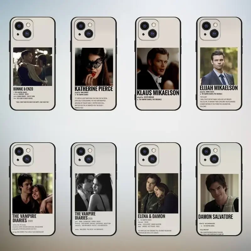 The Vampire Diaries Damon Phone Case For iPhone,11,12,Mini,13,14,15,PRO,XS,MAX,X,XR,6,7,8,Plus Black Shell