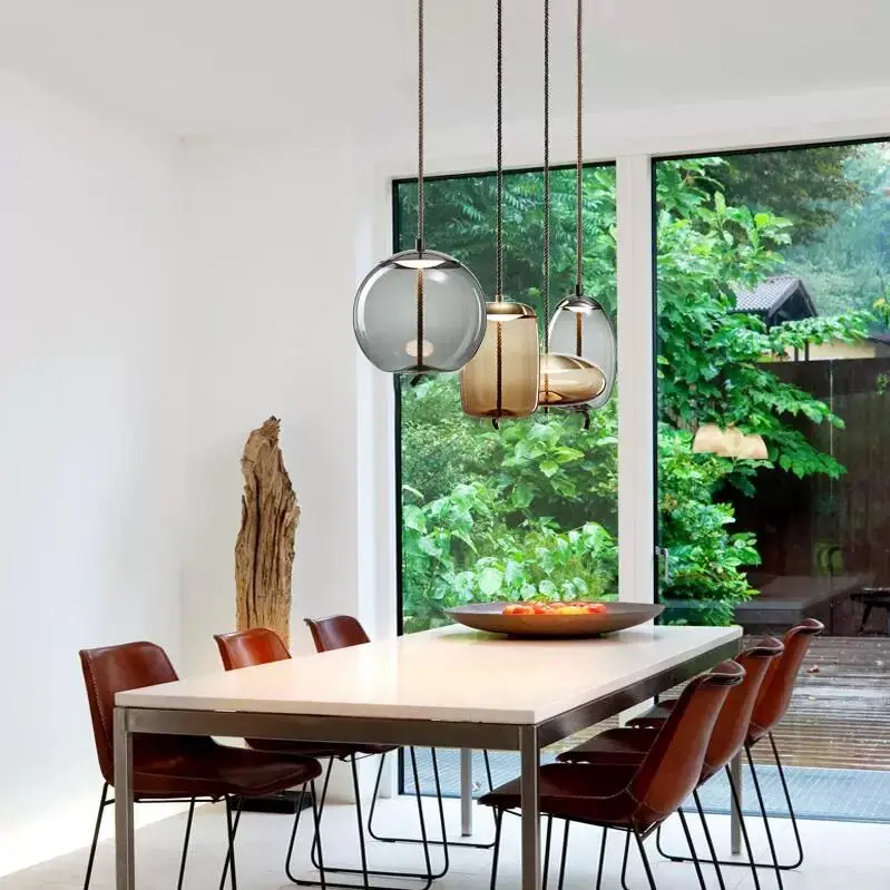 

Modern Simple Glass Chandelier Restaurant Post-bar Modern Creative Individual Single Head Chandelier