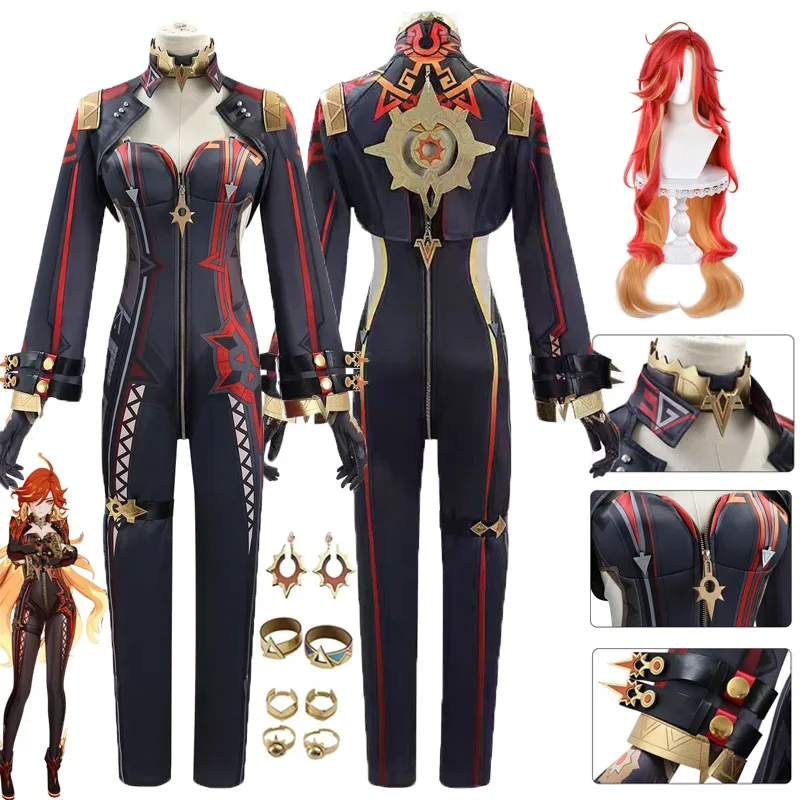 Genshin Impact Mavuika Cosplay Costume Game Genshin Pyro Archon Sexy Uniform Halloween Party Women Costume
