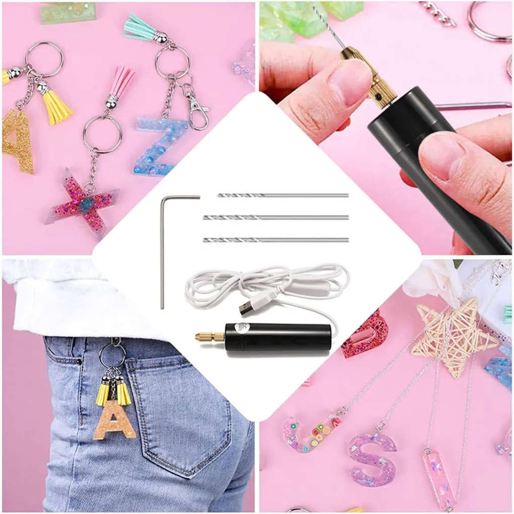 

Electric USB Mini Drill 5 Pieces Set USB Drill Rotary Tools Engraver Pen Drilling Jewelry Tools With Drill Bits Power Tools