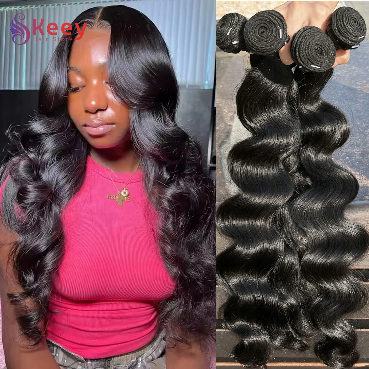 28 30 32 بوصة الجسم موجة حزم البرازيلي حزم الشعر البشري 1/3/4 قطعة صفقة حزمة 12A حزم الشعر الخام 3-5 يوم العمل التسليم