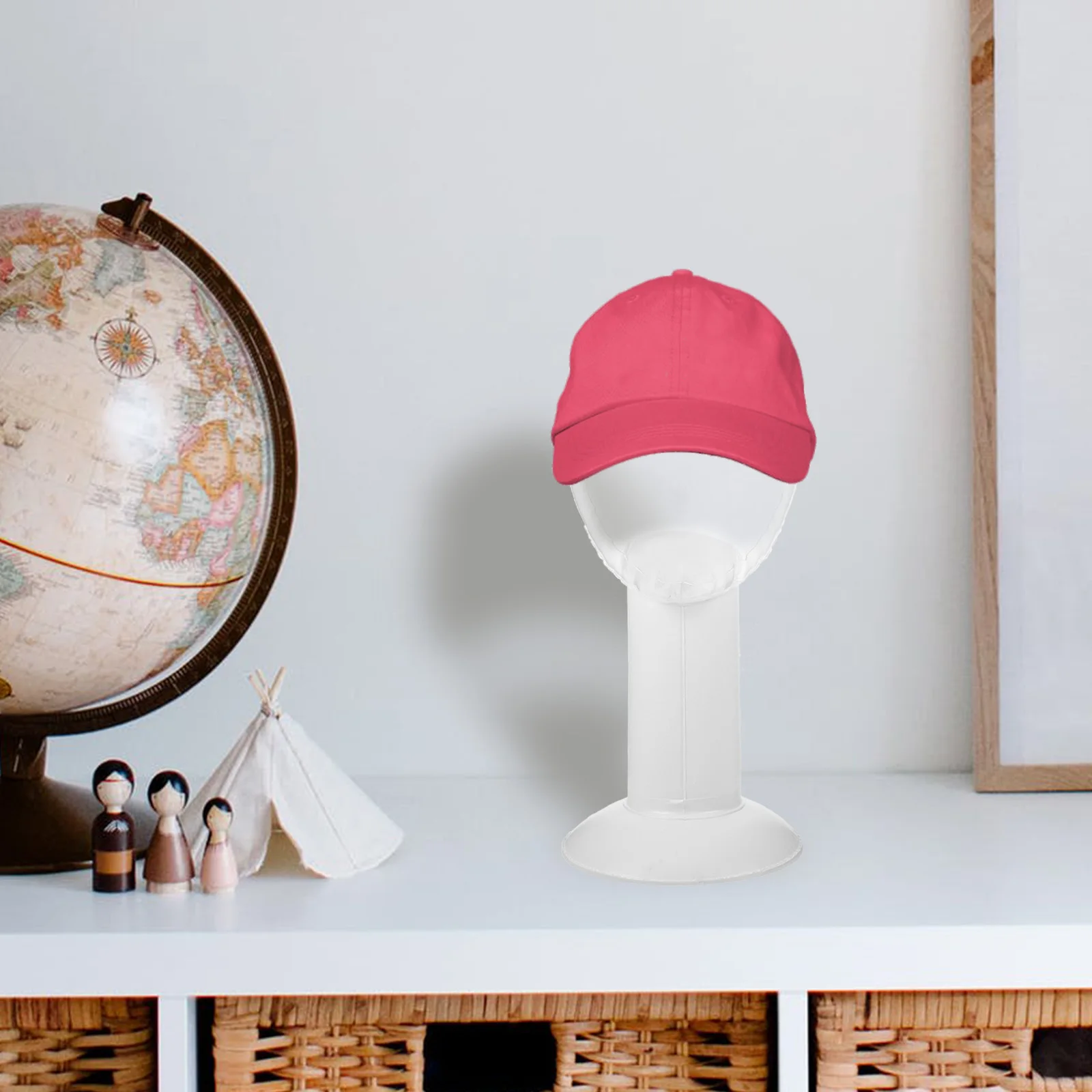 

Sturdy Pvc Mannequin Head Stand Hat Holder Inflatable Lifelike Display Drying Storage Cap Organizer Multiple Use