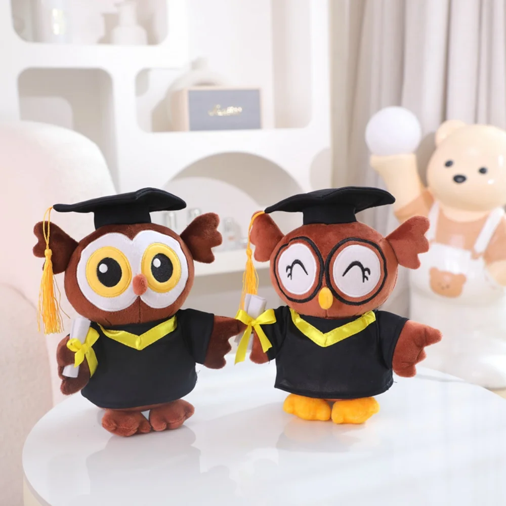 25cm Graduate Plush Dolls Doctor Capybara Owl Bear Plush Toy Soft Cartoon Stuffed Animal Toy Lovely Students Graduation Gift