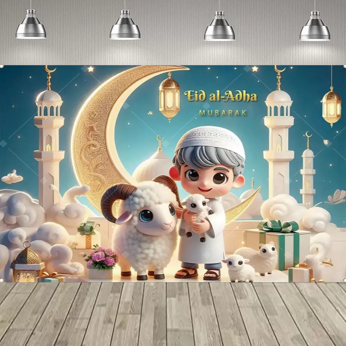 لافتة ديكور لمستلزمات حفلات عيد الفطر، مسجد إسلامي، عمارة مبارك، حفلة رمضان، احتفال بالمهرجانات #5