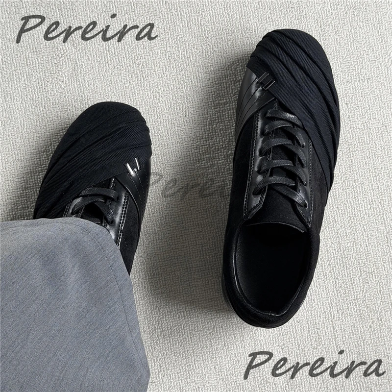Retro Suede Patchwork Soft Soled Training Shoes Round Toe Lace Up Board Shoes Outdoor Trendy Comfortable Men's Casual Sneakers