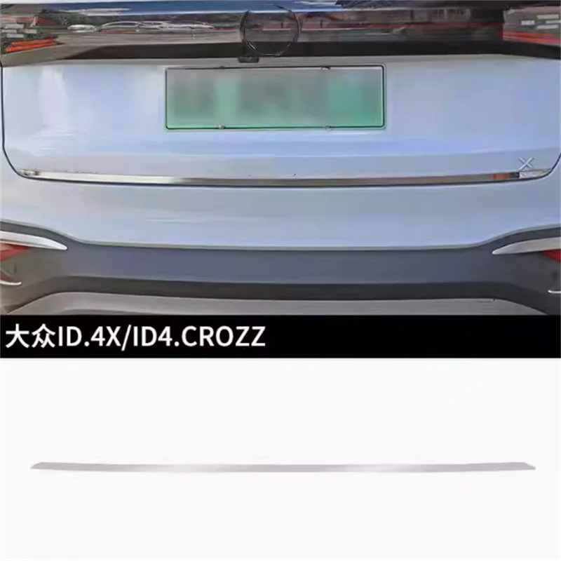 For VW Volkswagen ID.4 CROZZ 2021 Exterior Accessories Rear Trunk Tailgate Door Tail Cover Trim Stainless Steel