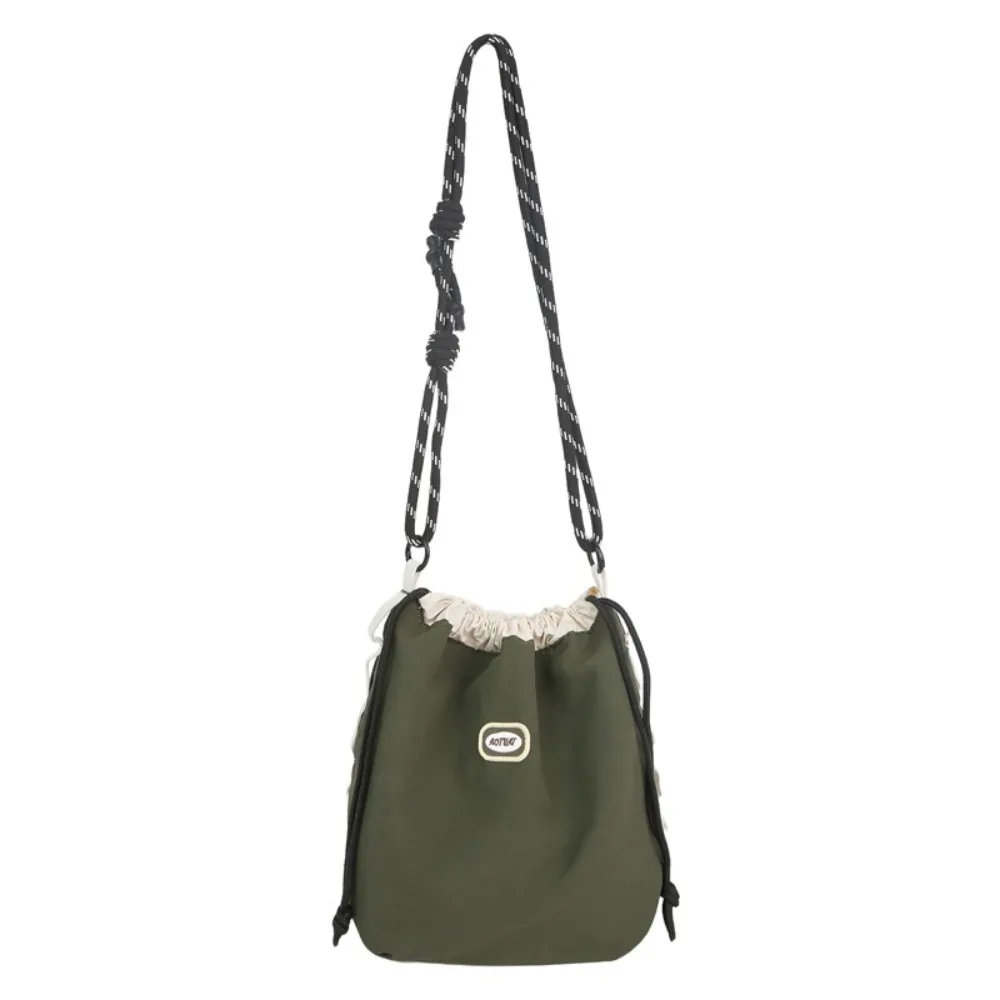 

Sports Nylon Shoulder Bag Solid Color Casual Drawstring Crossbody Bag Coin Pouch Korean Style Mobile Phone Pack Unisex