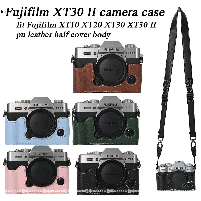 Étui en cuir PU pour appareil photo Fujifilm XT30 II III, sac d'étui pour appareil photo, demi-coque pour Fujifilm XT10 XT20 XT30 XT30 II III