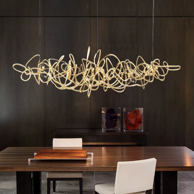 Postmodern Light Luxury Chandelier Italian Designer Creative Pendant Light For Dining Room Bar Counter Villa Model House Custom