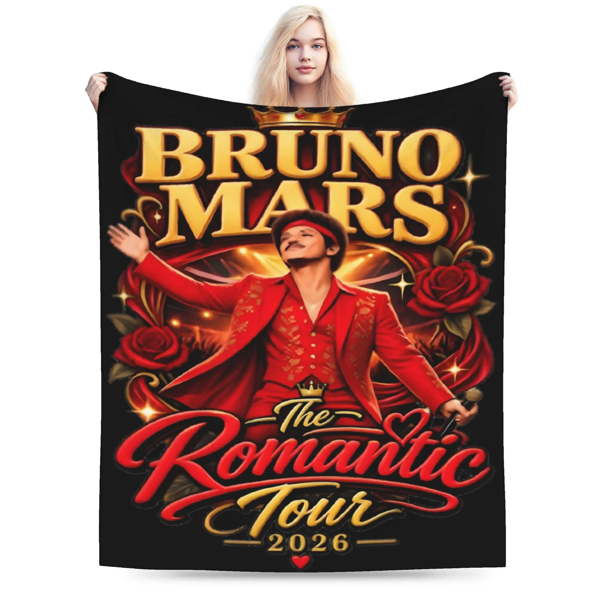 Bruno Mars Romantic Tour 2026 Blanket Multi-size Soft and Lightweight  Throw Blankets for Sofa Couch and Bed