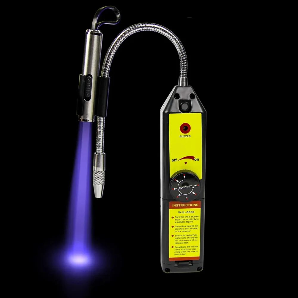 

HVAC Refrigerant Leak Detector with UV Light ，Automotive AC [R134A R410A R22 R1234YF] Freon Sniff Halogen Gas Leak Tester
