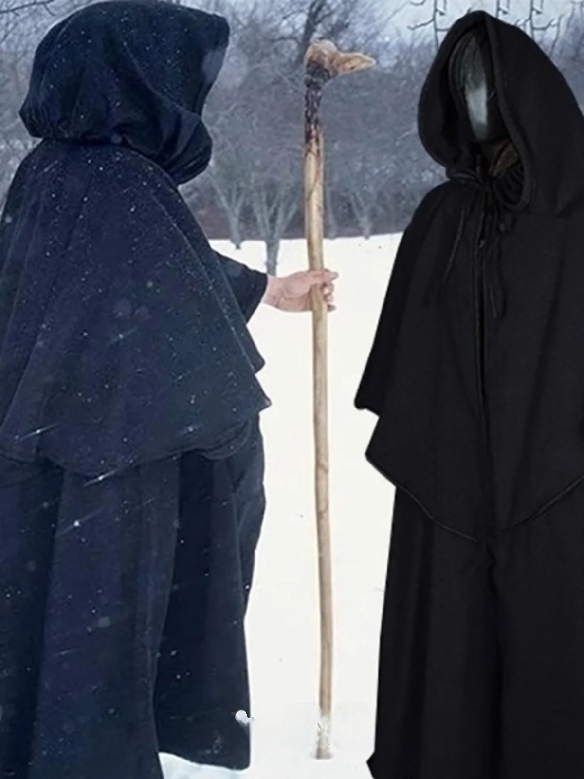 Túnica Medieval con Capucha, Disfraz de Mago Mágico para Juego de Rol, Disfraz de loween, Personaje del Dios de la Muerte,...