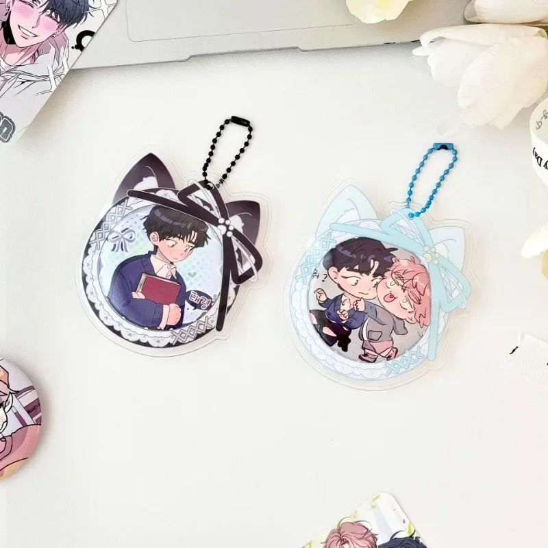 Kawaii Cat Ear Bow Кружевной держатель для значка из ПВХ для значка 58 мм Японское аниме-игра Baji Обложка Большая сумка Рюкзак Брелок Подвеска