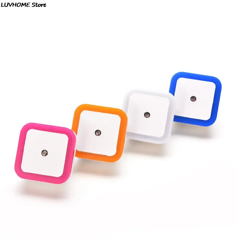 4 Color AC110-220V LED Night Light For Baby Mini LED 0.5W Night Light Control Auto Sensor Baby Bedroom Lamp Square