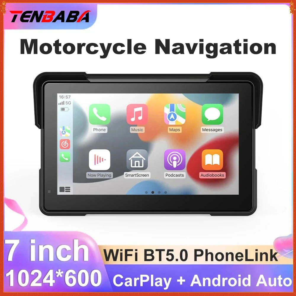 

7-дюймовый мотоцикл, беспроводной CarPlay Moto Android Auto, портативная цифровая приборная панель, GPS-навигация, экран, монитор, защита от кражи