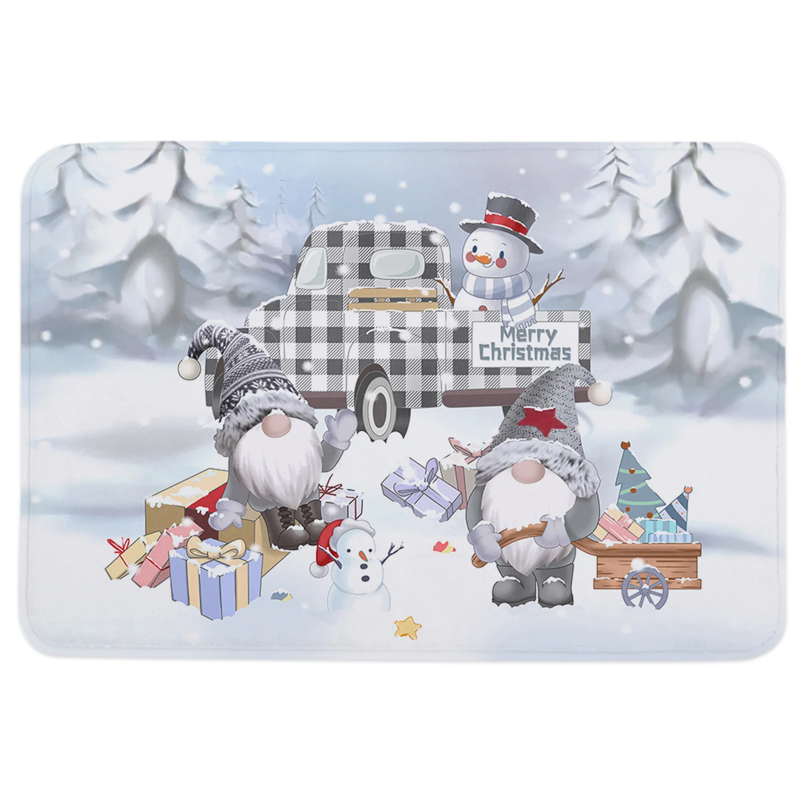 Christmas Truck Snowman Gift Doormat Decorations for Home Carpet Navidad Ornament New Year Gifts Xmas Party Decor Rug Mat