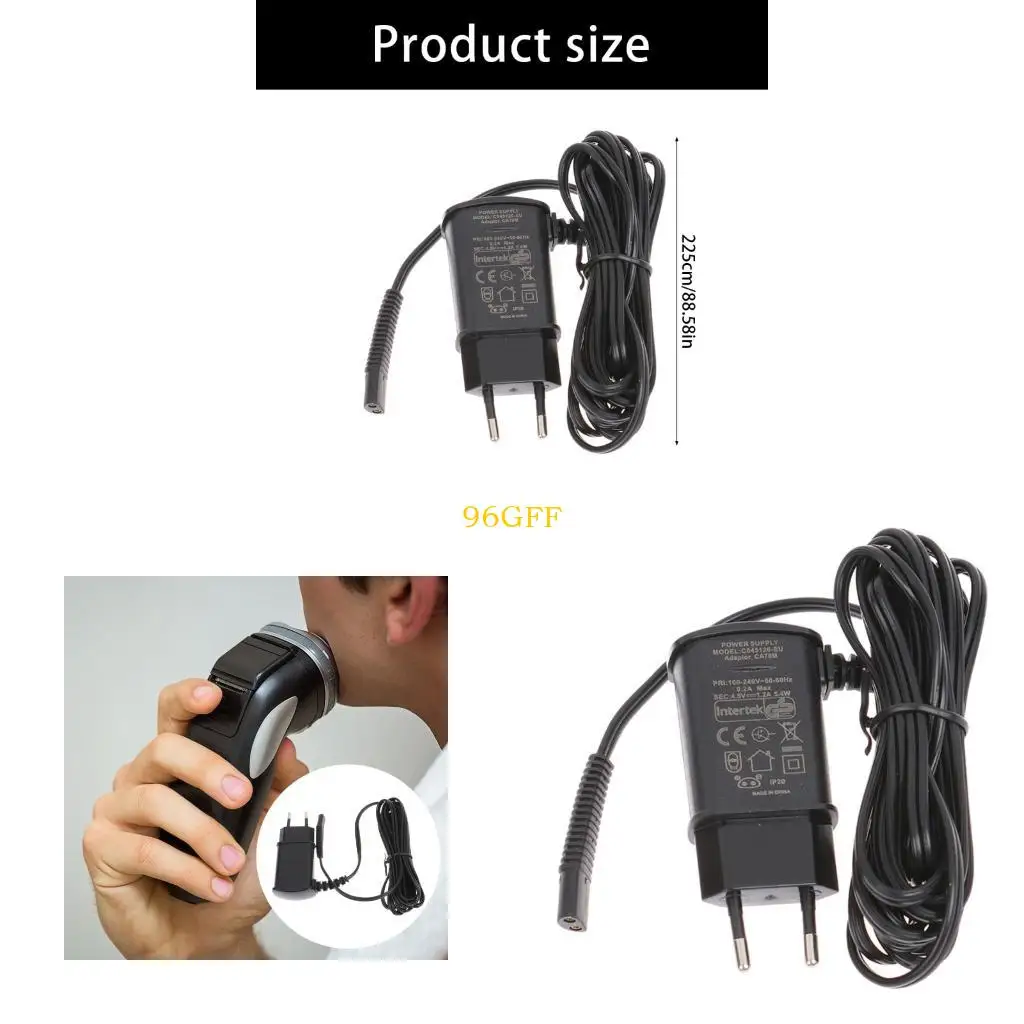 

96GF Practical Quick Charging Adapter Plastic Texture for Men Grooming Essential
