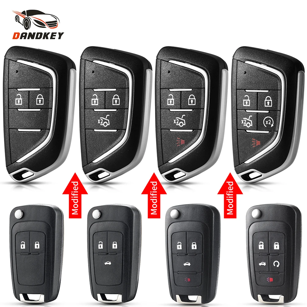 Dandkey Modified Remote Key Shell For Chevrolet Cruze Epica Lova Camaro Impala For Opel Vauxhall Insignia Astra J Mokka Zafira