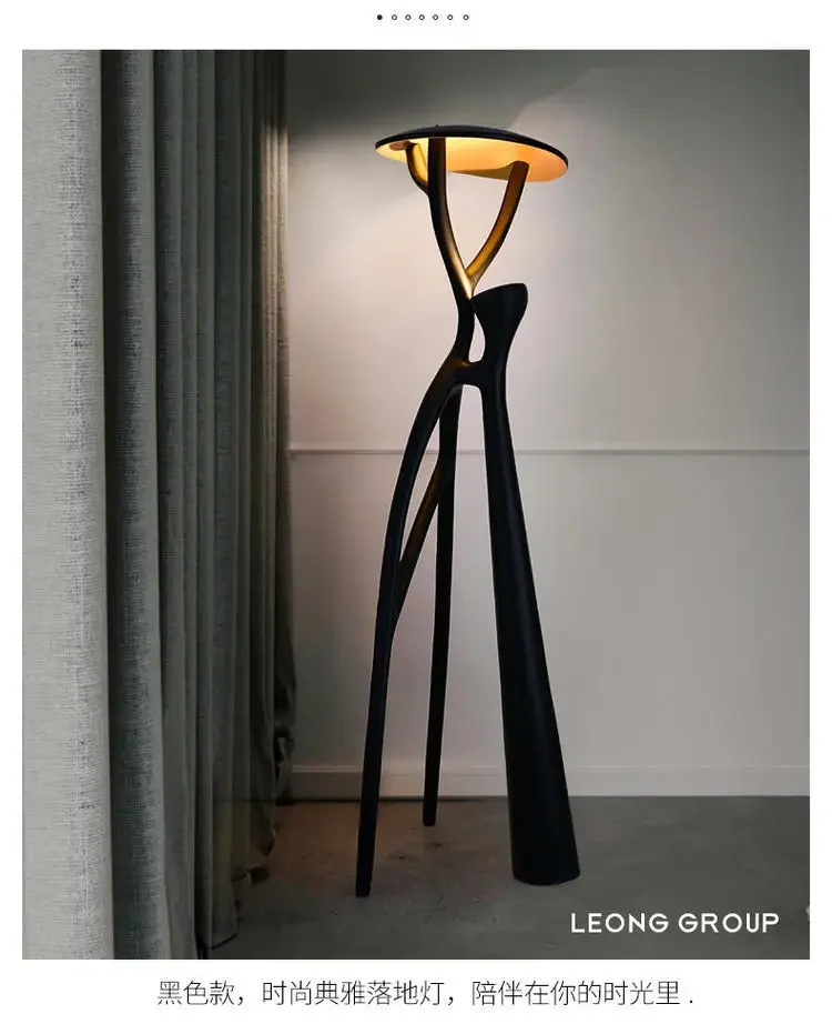 Hotel Lobby Floor Lamp Exhibition Hall Shopping Mall Villa Resin Humanoid Tree Branch Sculpture Light Luxury