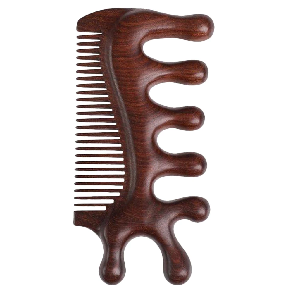 

S Massage Comb Wide Tooth Wooden Combs for Men Scalp Detangler Hair Care Travel Portable H made